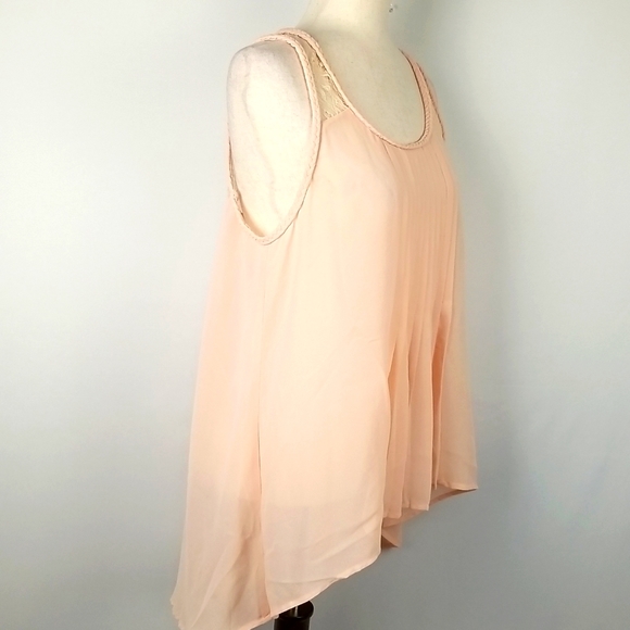 EUC Doe & Rae Sleeveless Sheer Top Size L - Picture 2 of 6